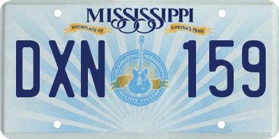 MS license plate DXN159