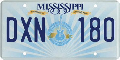 MS license plate DXN180