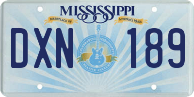 MS license plate DXN189