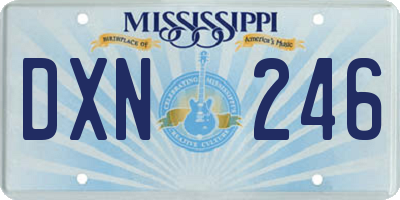 MS license plate DXN246