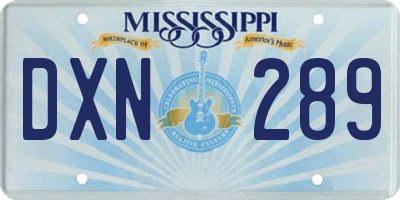 MS license plate DXN289
