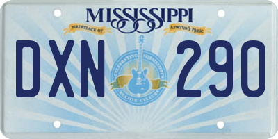 MS license plate DXN290