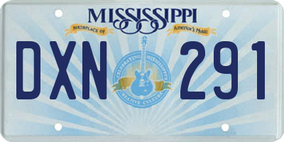 MS license plate DXN291