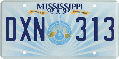 MS license plate DXN313