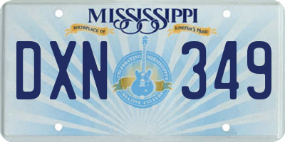 MS license plate DXN349