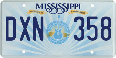 MS license plate DXN358