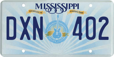 MS license plate DXN402