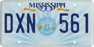 MS license plate DXN561