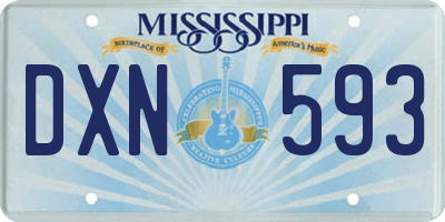 MS license plate DXN593