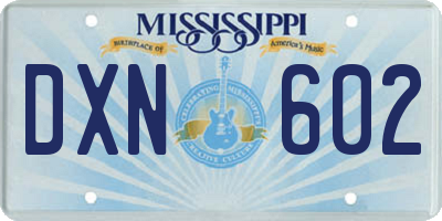 MS license plate DXN602