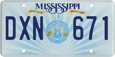 MS license plate DXN671