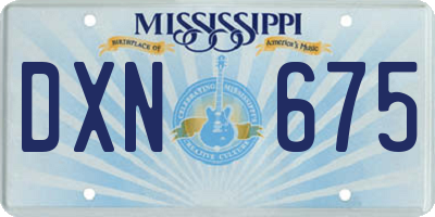 MS license plate DXN675