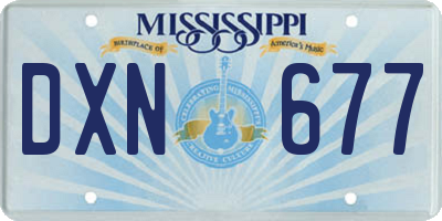 MS license plate DXN677