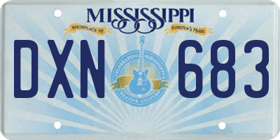 MS license plate DXN683