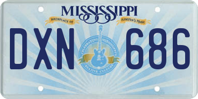 MS license plate DXN686