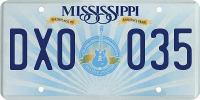 MS license plate DXO035