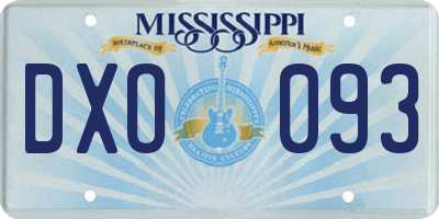 MS license plate DXO093