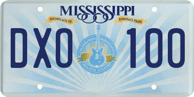 MS license plate DXO100