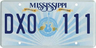 MS license plate DXO111