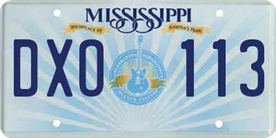 MS license plate DXO113