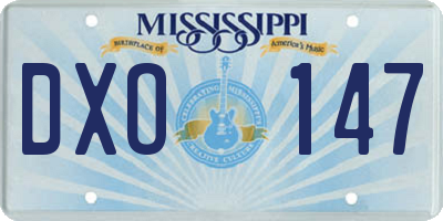 MS license plate DXO147