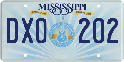 MS license plate DXO202