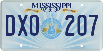 MS license plate DXO207