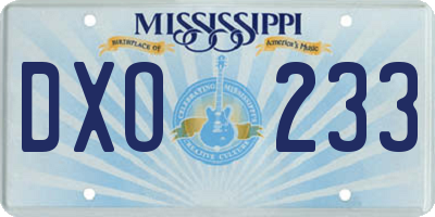MS license plate DXO233