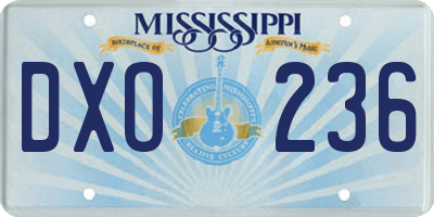 MS license plate DXO236