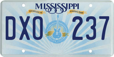 MS license plate DXO237