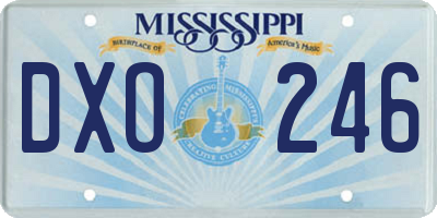 MS license plate DXO246