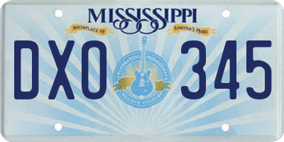 MS license plate DXO345