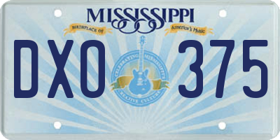 MS license plate DXO375