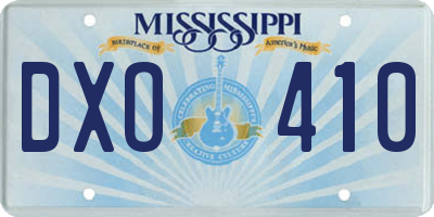 MS license plate DXO410