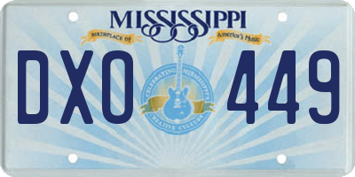 MS license plate DXO449