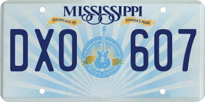 MS license plate DXO607