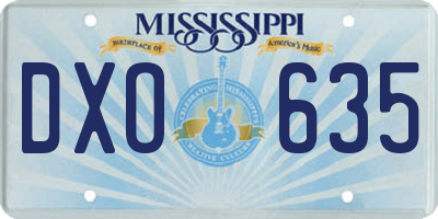 MS license plate DXO635