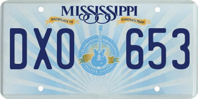 MS license plate DXO653