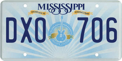 MS license plate DXO706