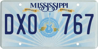 MS license plate DXO767