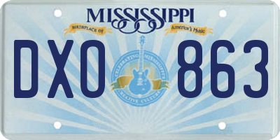 MS license plate DXO863