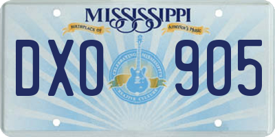 MS license plate DXO905