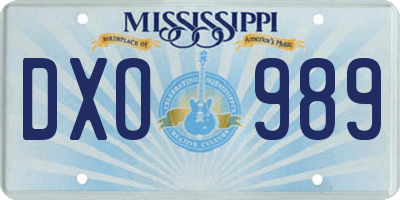 MS license plate DXO989