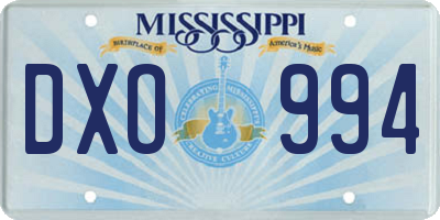 MS license plate DXO994