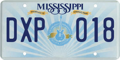 MS license plate DXP018