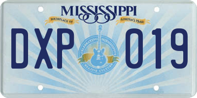 MS license plate DXP019