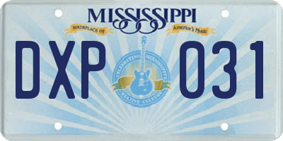 MS license plate DXP031