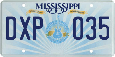 MS license plate DXP035