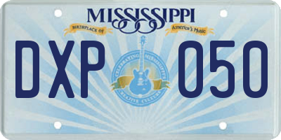 MS license plate DXP050