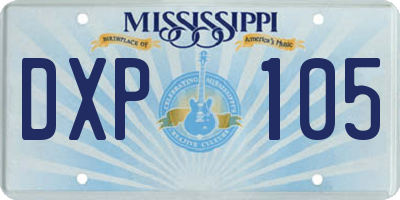 MS license plate DXP105